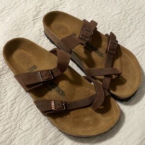 Brown Double Buckle Birkenstock Sandals Size 38